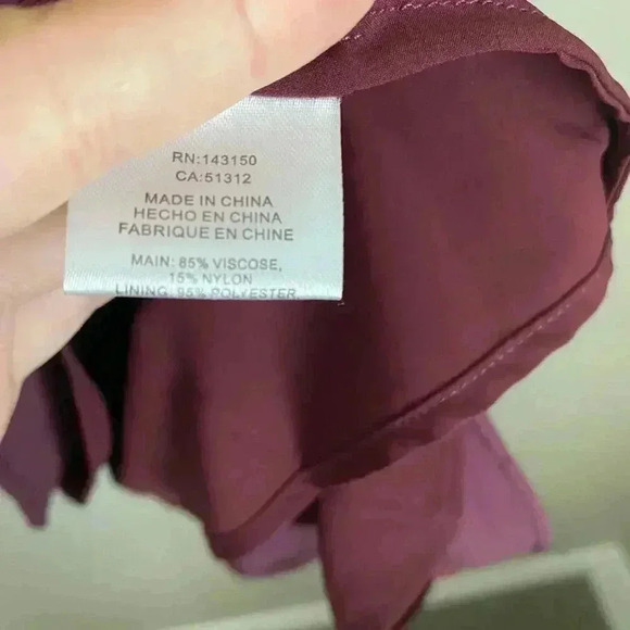 Escada Smocked Ruffle Dress Maroon Size Small - Picture 9 of 11